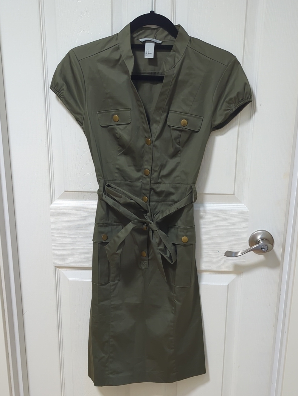 H&M Olive Green Utility Shirt Dress